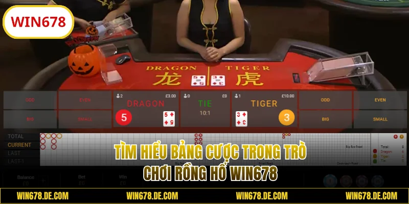 Tìm hiểu bảng cược trong Rồng Hổ WIN678